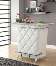 Load image into Gallery viewer, Furniture of America Glemma Contemporary Tufted Bar Table in White - IDF-BT6464WH