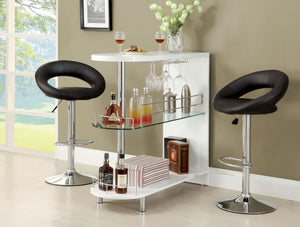 Furniture of America Morton Contemporary 2-Shelf Mini Server in White - IDF-BT8333-WH