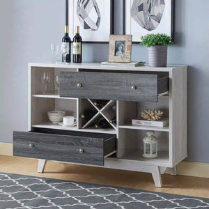 Furniture of America Tannery Multi-Storage Buffet in White Oak and Gray - IDI-192587