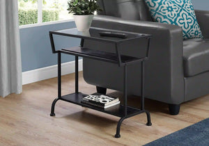 Espresso /black / Clear Accent Table / Side Table - I 2066
