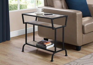 Dark Taupe /black / Clear Accent Table / Side Table - I 2067