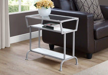 Load image into Gallery viewer, White /clear / Silver Accent Table / Side Table - I 2068