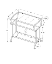 Load image into Gallery viewer, White /clear / Silver Accent Table / Side Table - I 2068