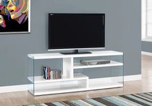 Load image into Gallery viewer, White /clear Tv Stand - I 2690