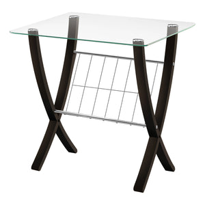 Espresso /clear Accent Table / Side Table - I 3021