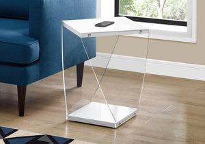 White /clear Accent Table / Side Table - I 3033