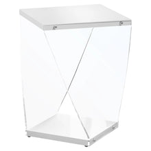 Load image into Gallery viewer, White /clear Accent Table / Side Table - I 3033