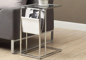Chrome /clear / White Accent Table / C Table - I 3034