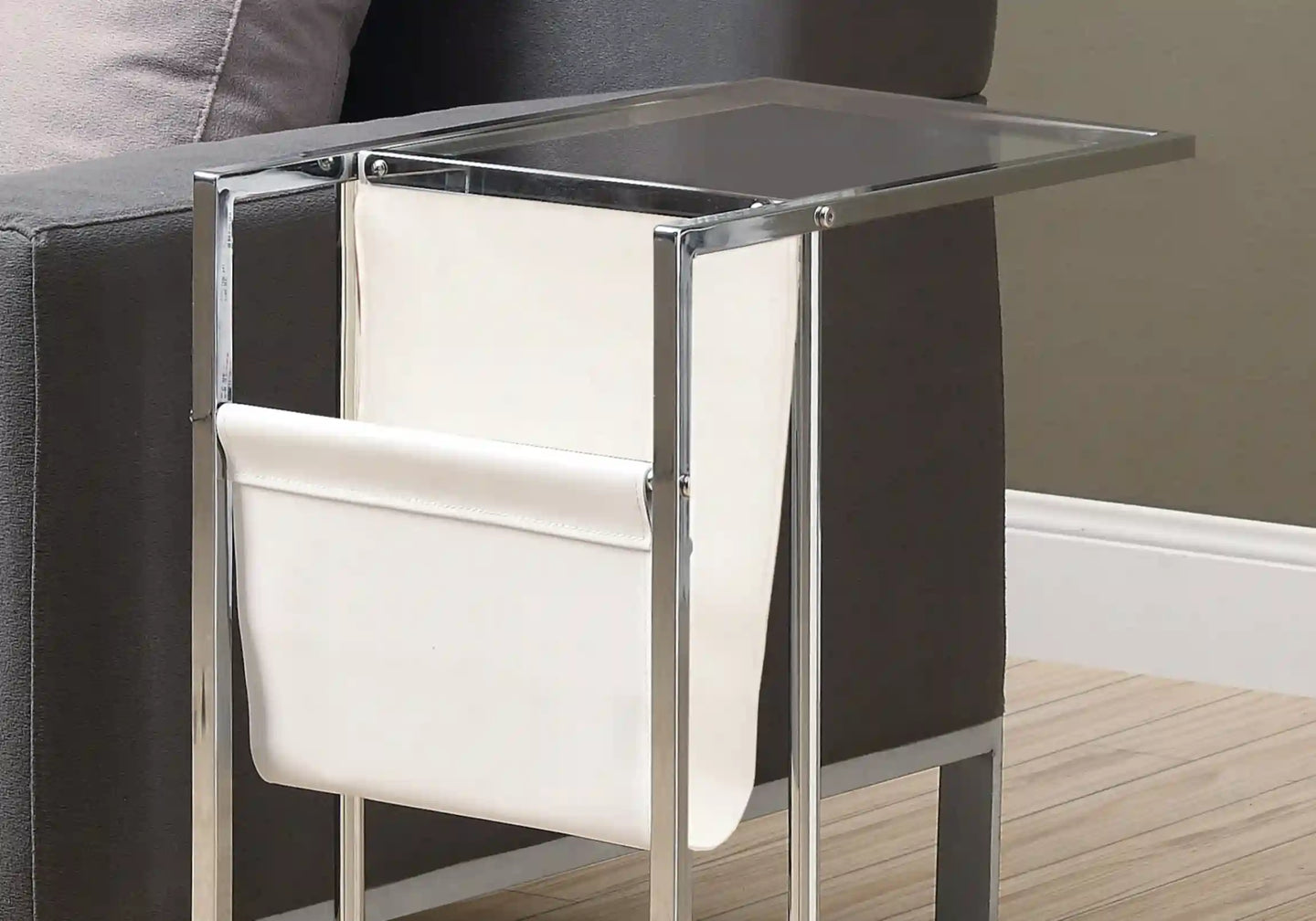 Chrome /clear / White Accent Table / C Table - I 3034