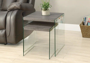 Dark Taupe /clear Nesting Table - I 3053