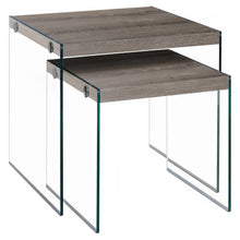 Load image into Gallery viewer, Dark Taupe /clear Nesting Table - I 3053