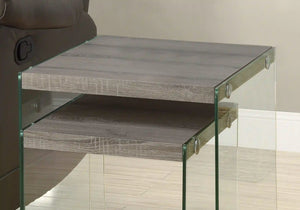 Dark Taupe /clear Nesting Table - I 3053