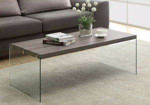Dark Taupe /clear Accent Table / Coffee Table - I 3054