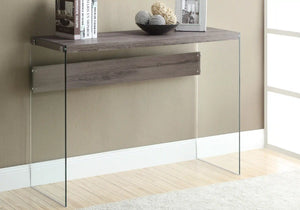 Dark Taupe /clear Accent Table / Console Table - I 3055