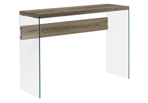 Dark Taupe /clear Accent Table / Console Table - I 3055