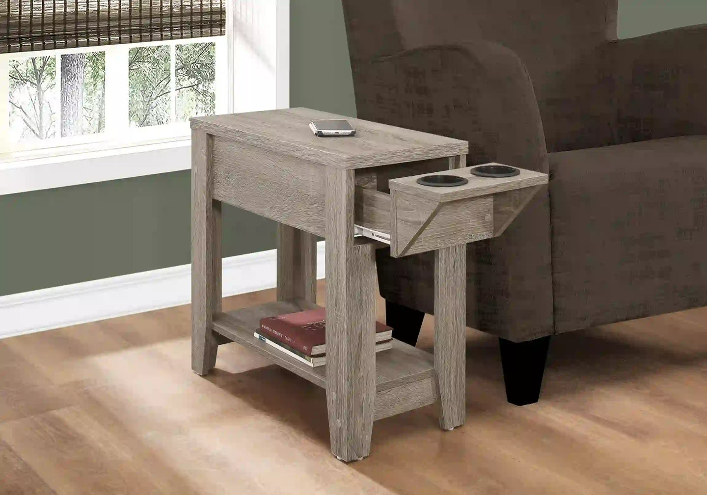 Taupe Accent Table / Side Table - I 3198
