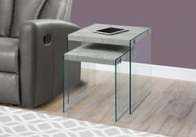 Load image into Gallery viewer, Grey /clear Nesting Table - I 3231