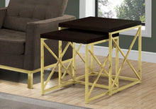 Load image into Gallery viewer, Espresso /gold Nesting Table - I 3237