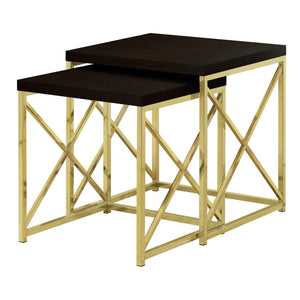 Espresso /gold Nesting Table - I 3237