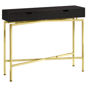 Espresso /gold Accent Table - I 3239