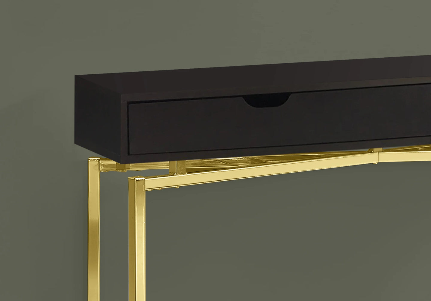 Espresso /gold Accent Table - I 3239