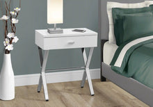 Load image into Gallery viewer, White /chrome Accent Table / Night Stand / Side Table - I 3262