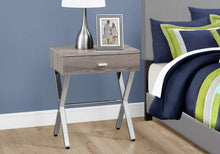 Load image into Gallery viewer, Dark Taupe /chrome Accent Table / Night Stand / Side Table - I 3263