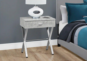 Grey /chrome Accent Table / Night Stand / Side Table - I 3264