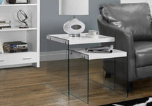 Load image into Gallery viewer, White /clear Nesting Table - I 3287
