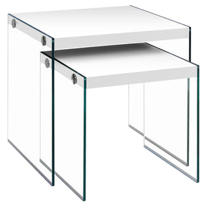 White /clear Nesting Table - I 3287