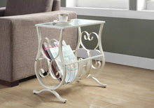 Load image into Gallery viewer, White /clear Accent Table / Side Table - I 3312