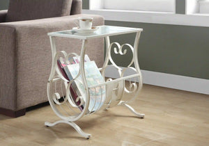 White /clear Accent Table / Side Table - I 3312
