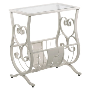 White /clear Accent Table / Side Table - I 3312