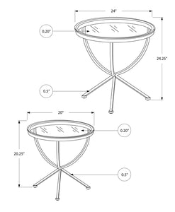 Silver /clear Nesting Table - I 3322