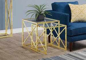 Gold /clear Nesting Table - I 3445