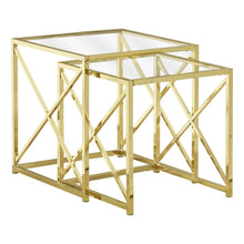 Load image into Gallery viewer, Gold /clear Nesting Table - I 3445