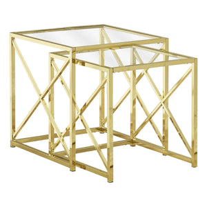Gold /clear Nesting Table - I 3445