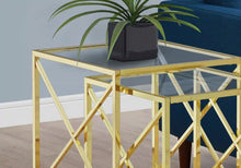 Load image into Gallery viewer, Gold /clear Nesting Table - I 3445