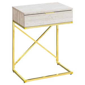 Beige /gold Accent Table / Night Stand / Side Table - I 3473