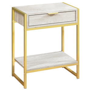 Beige /gold Accent Table / Night Stand / Side Table - I 3483
