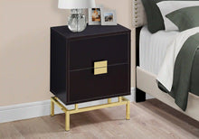 Load image into Gallery viewer, Espresso /gold Accent Table / Night Stand / Side Table - I 3496