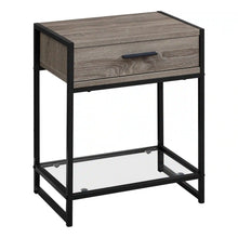 Load image into Gallery viewer, Dark Taupe /black / Clear Accent Table / Night Stand / Side Table - I 3501