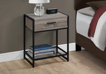 Load image into Gallery viewer, Dark Taupe /black / Clear Accent Table / Night Stand / Side Table - I 3501