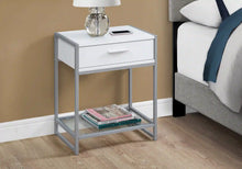 Load image into Gallery viewer, White /clear / Silver Accent Table / Night Stand / Side Table - I 3503