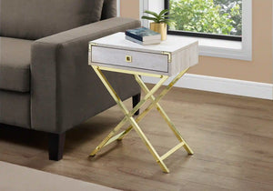 Beige /gold Accent Table / Night Stand / Side Table - I 3553