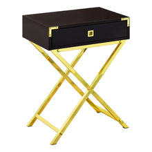 Load image into Gallery viewer, Espresso /gold Accent Table / Night Stand / Side Table - I 3556