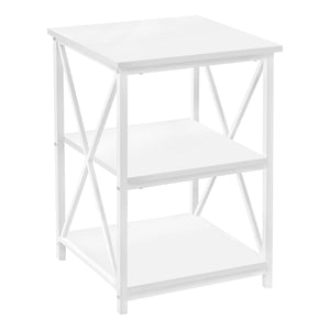 White /white Accent Table / Night Stand / Side Table - I 3599