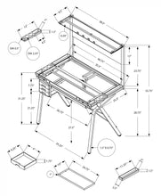 Load image into Gallery viewer, Grey /clear Drafting Table - I 7034