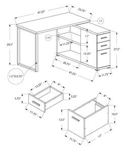 White Computer Desk / L Shaped Desk - I 7133