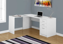 Load image into Gallery viewer, White /clear Computer Desk / L Shaped Desk - I 7136